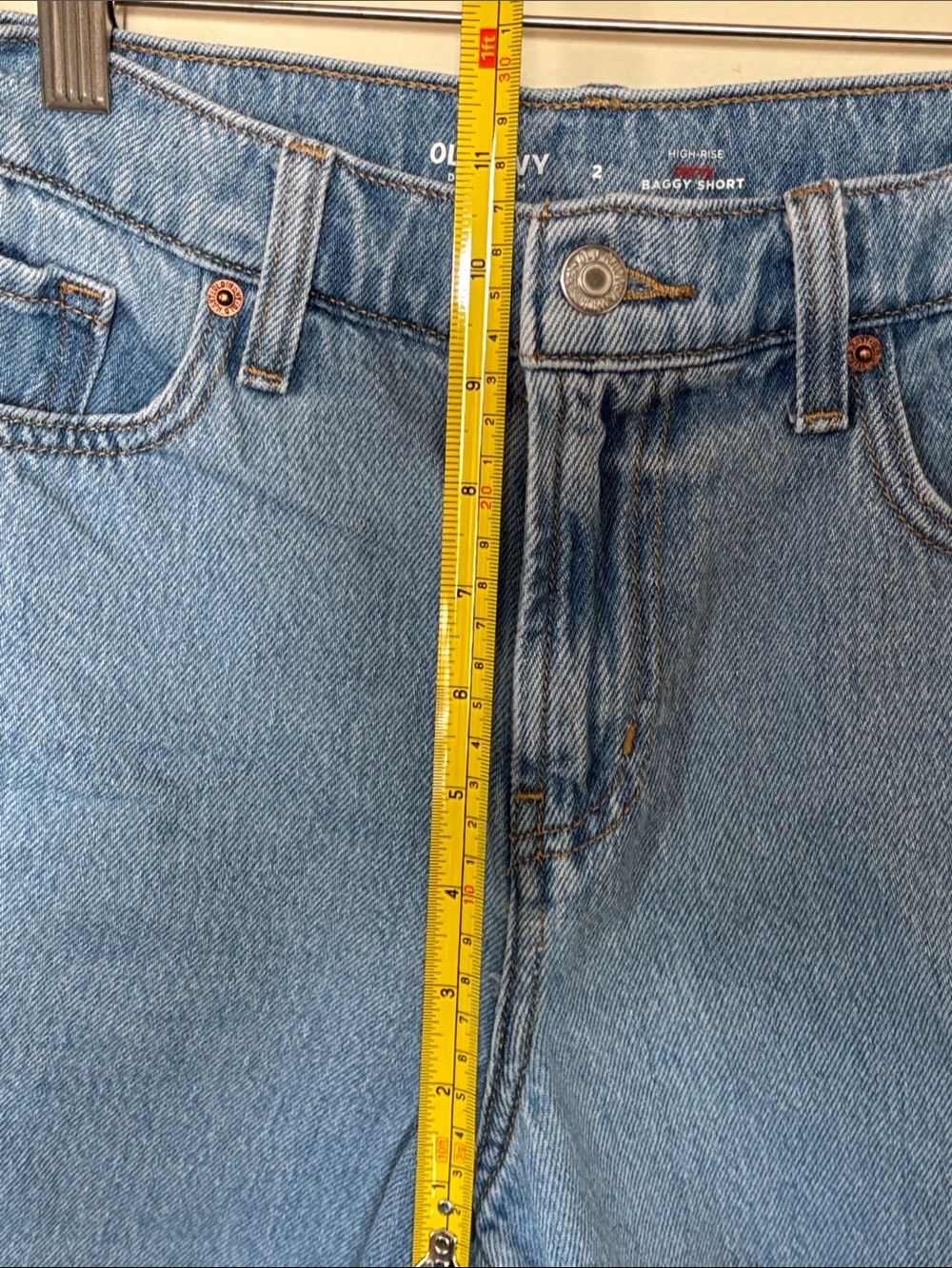 Old Navy Women’s Light Blue Denim High-Rise Baggy Short HighWaist Women’s Shorts - Picture 8 of 11